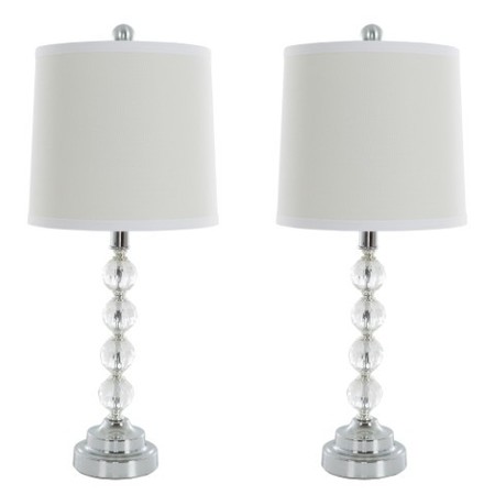 HASTINGS HOME Table Lamps Set of 2, Faceted Crystal Balls (2 LED Bulbs included) by Hastings Home 436841DTX